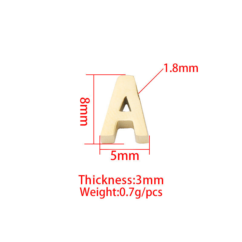 Stainless Steel Letter Charms with hole