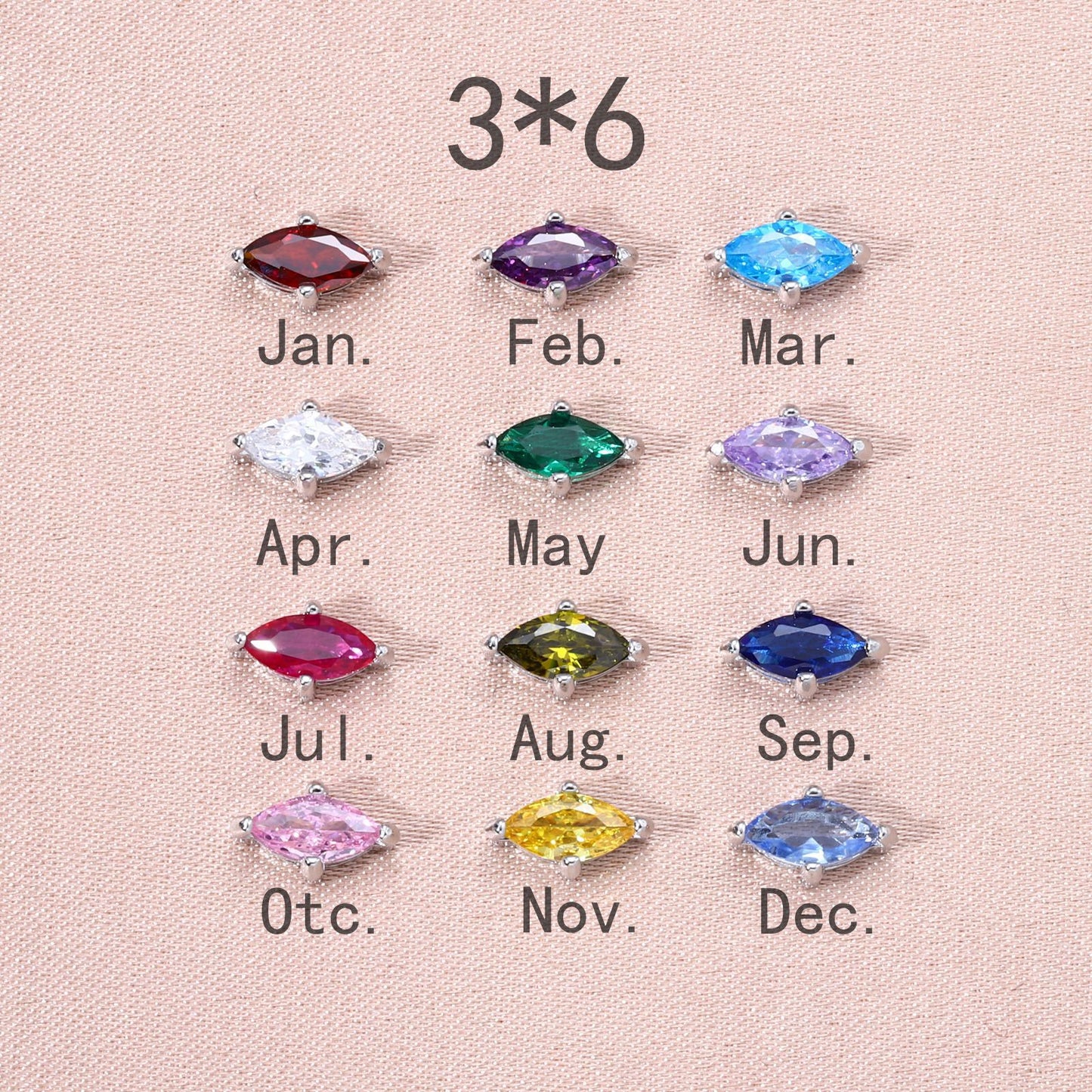 Colorful Zircon Birthstone Charms