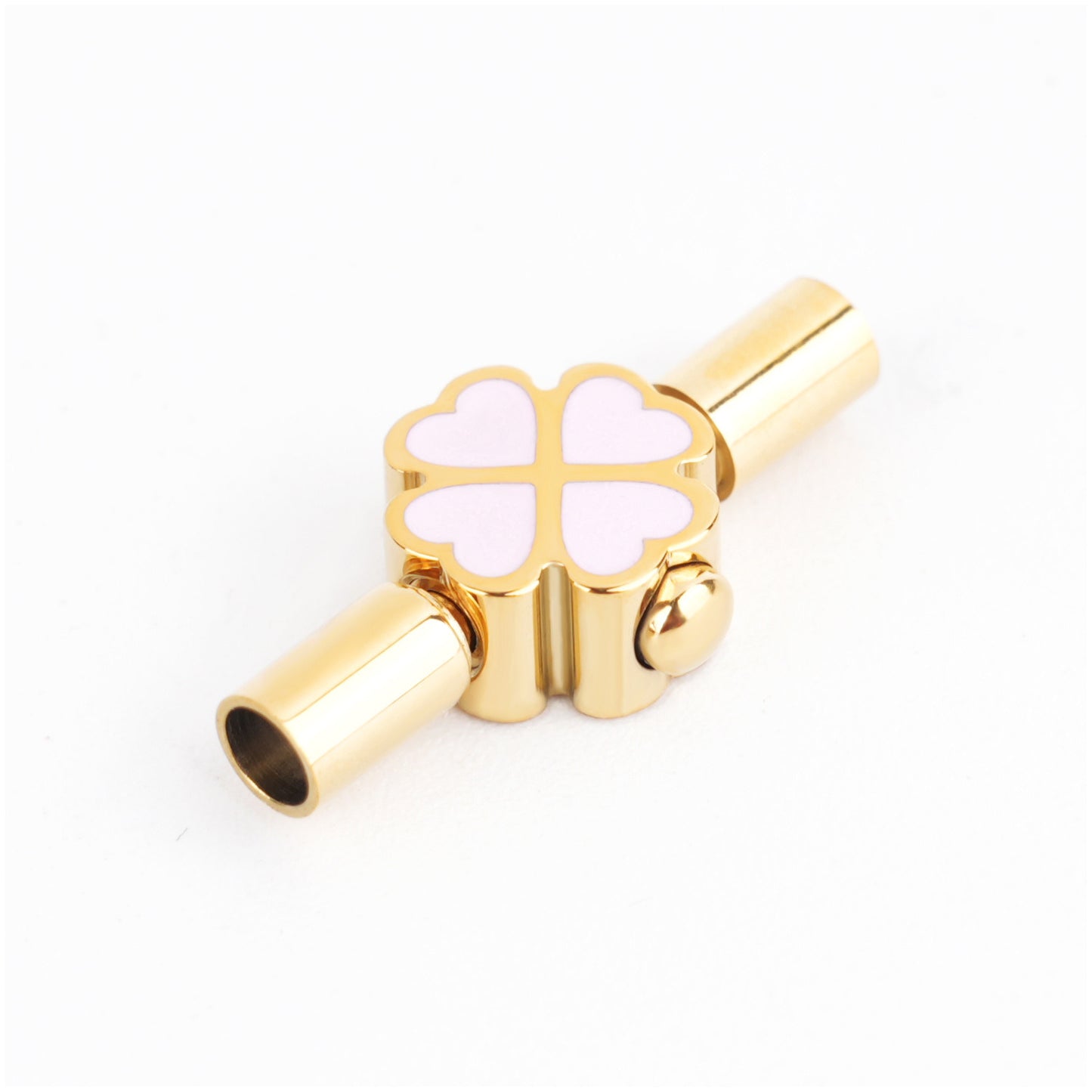 3mm Enamel Four Leaf Clover Clasp for Cord Bracelet