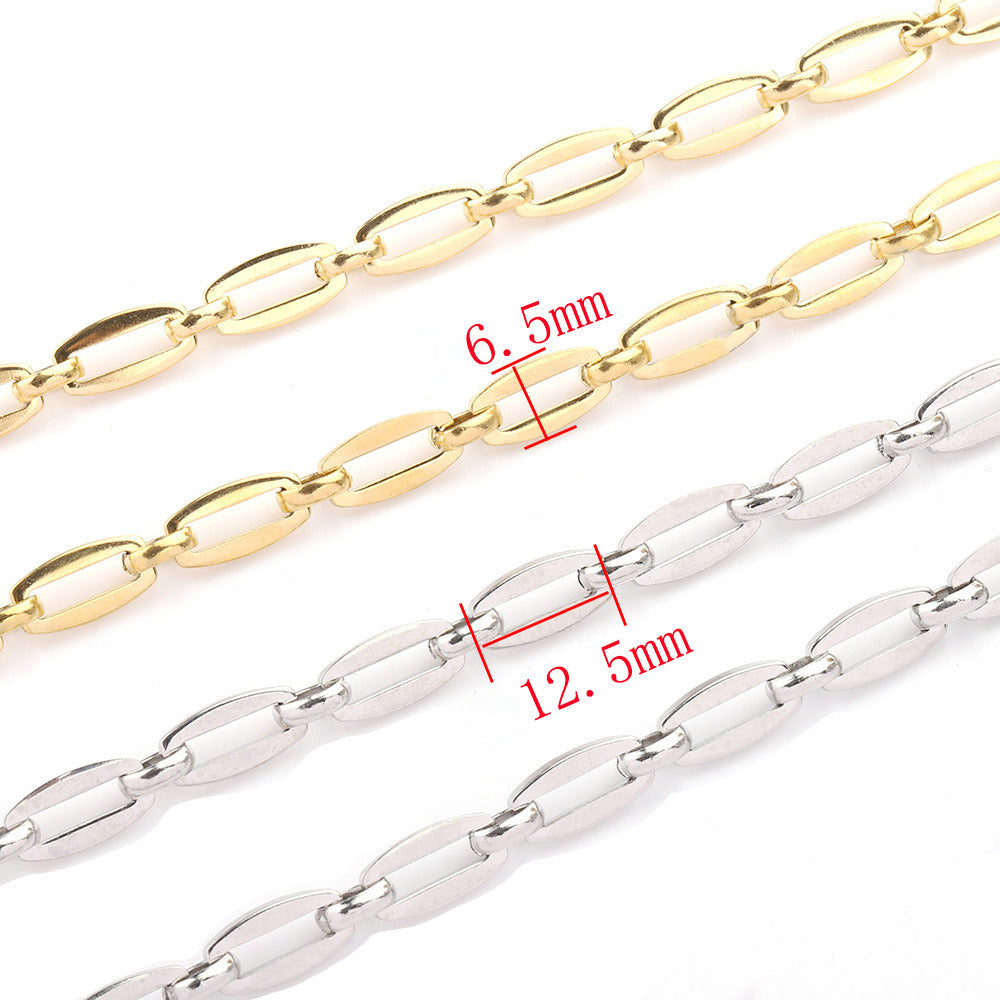 C1235 Square hole chain-Vacuum Plating Waterproof Stainless steel chain