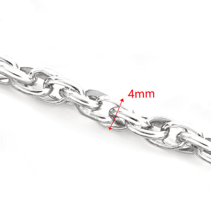 C1477 4mm Braided chocker-Vacuum Plating Waterproof Stainless steel chain