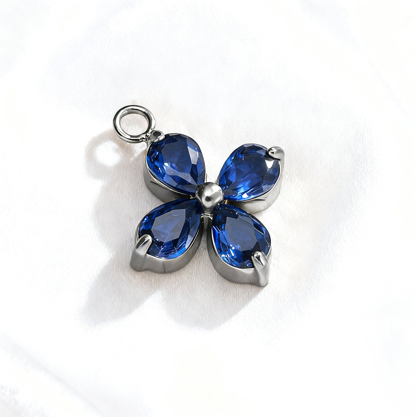055 Colorful Zircon Four leaf Clover Charms
