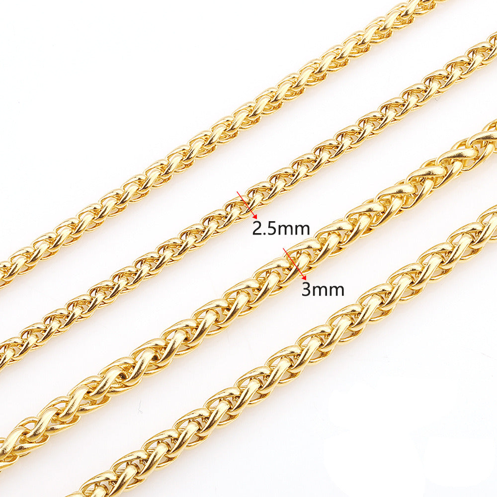 C1282 Crossed cuban / lophosteronn chain-Vacuum Plating Waterproof Stainless steel chain