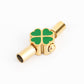 3mm Enamel Four Leaf Clover Clasp for Cord Bracelet