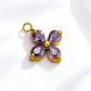 055 Colorful Zircon Four leaf Clover Charms