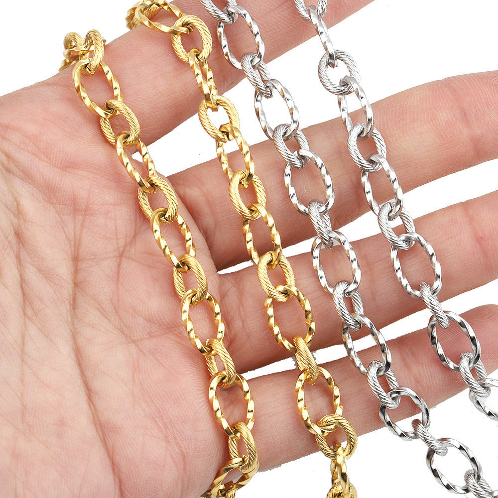 Threaded Cain C1325 Twisted and threaded cable chain-Vacuum Plating Waterproof Stain ...