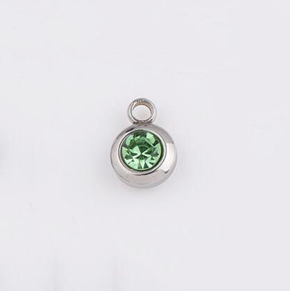 Birthstone small bead with hoop