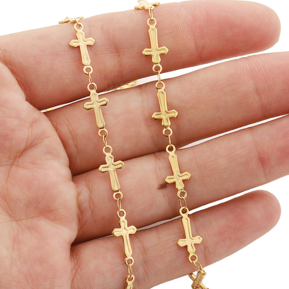 C1532 Cross chain-Vacuum Plating Waterproof Stainless steel chain ...