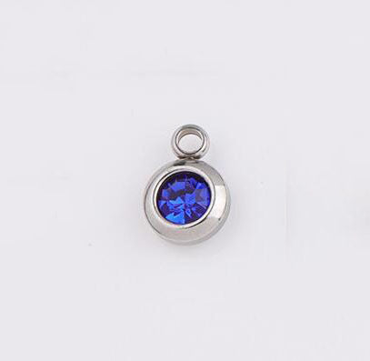 Birthstone small bead with hoop