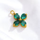 055 Colorful Zircon Four leaf Clover Charms