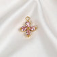 055 Colorful Zircon Four leaf Clover Charms