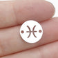 Round 12 Zodiac Signs Two Holes Charms