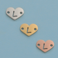 26 Heart Letter Two Holes Charms