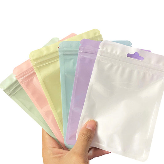 50pcs/pack Macaron color PET recyclable ziplock bag