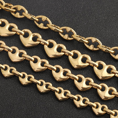C1727 Chunky Heart Stainless Steel Chain