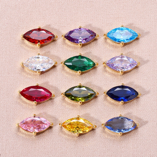 Colorful Zircon Birthstone Charms
