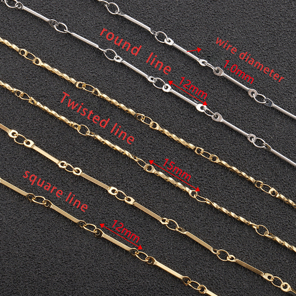 C1417 four different stick chains-Vacuum Plating Waterproof Stainless steel chain