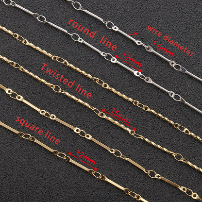 C1417 four different stick chains-Vacuum Plating Waterproof Stainless steel chain