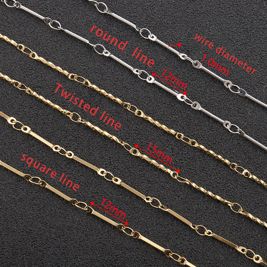 C1417 four different stick chains-Vacuum Plating Waterproof Stainless steel chain