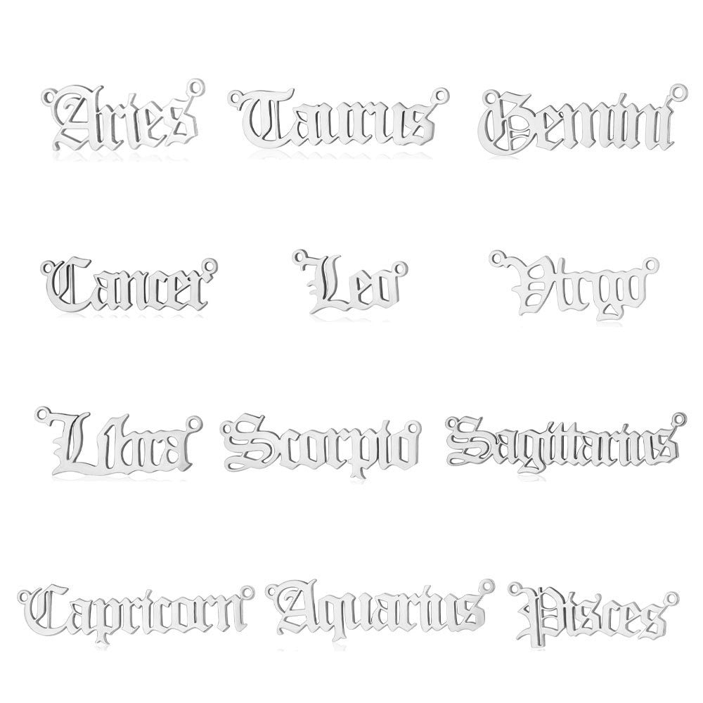 12 Zodiac Signs Charms in Stainless Steel