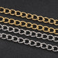 C1326 Ambossed oval twisted chain-Vacuum Plating Waterproof Stainless steel chain