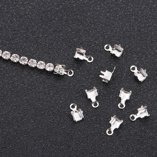 C1244 10 pcs/pack 2mm/3mm Cup Rhinestone Chain/Clawchain Connector,Clasp End