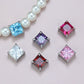 8mm Square Zircon Charms