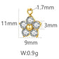 PC01 Flower zircon charms stainless steel