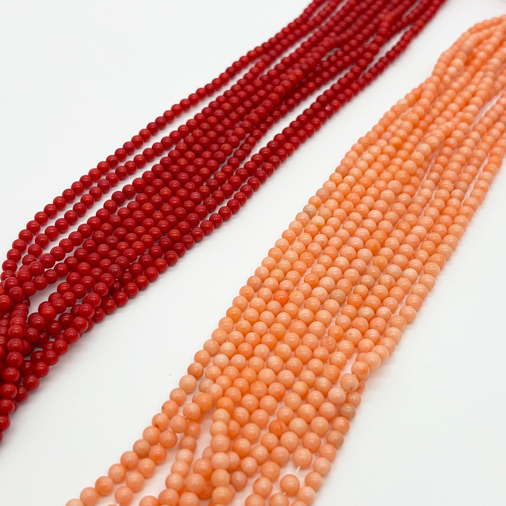 4mm Natural Sea bamboo coral round bead