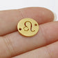 Round 12 Zodiac Signs Two Holes Charms