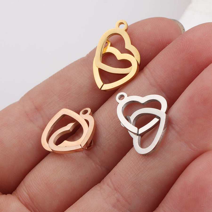 Double heart charm