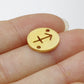 Round 12 Zodiac Signs Two Holes Charms