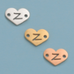 26 Heart Letter Two Holes Charms
