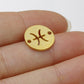 Round 12 Zodiac Signs Two Holes Charms