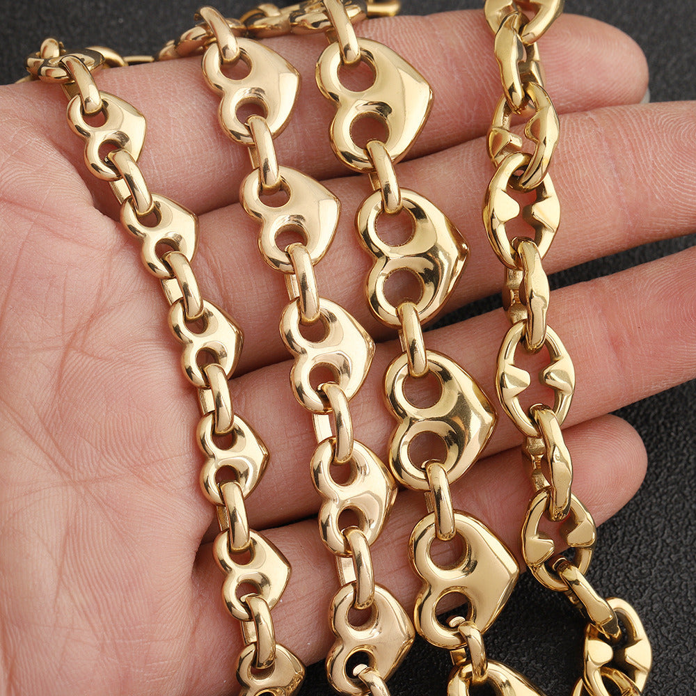 C1727 Chunky Heart Stainless Steel Chain