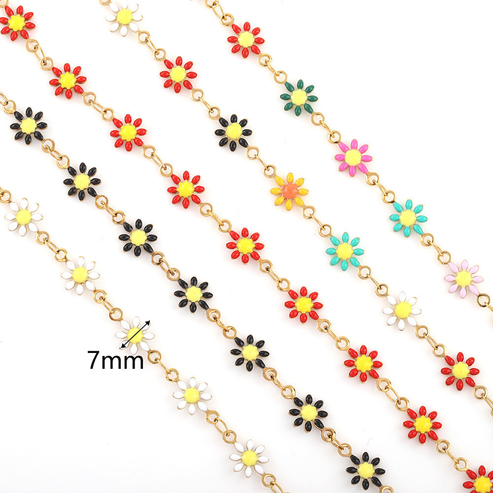 C1388 Enamel daisy chain-Vacuum Plating Waterproof Stainless steel chain