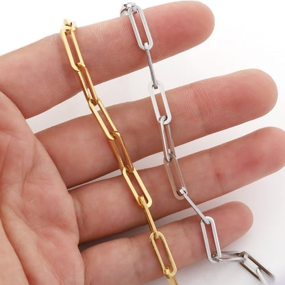 C1494 open and closed paper clip chain-Vacuum Plating Waterproof Stainless steel chain