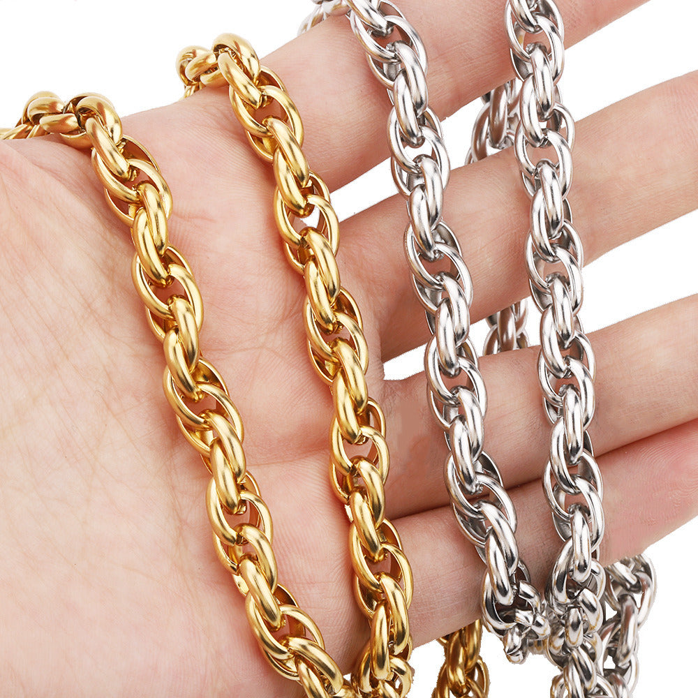 C1369 7.3mm braided chain-Vacuum Plating Waterproof Stainless steel chain