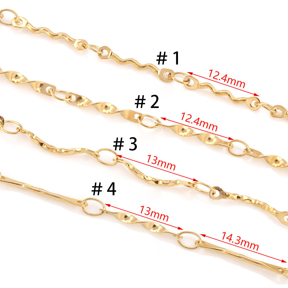 C1491 Four style stick chain-Vacuum Plating Waterproof Stainless steel chain