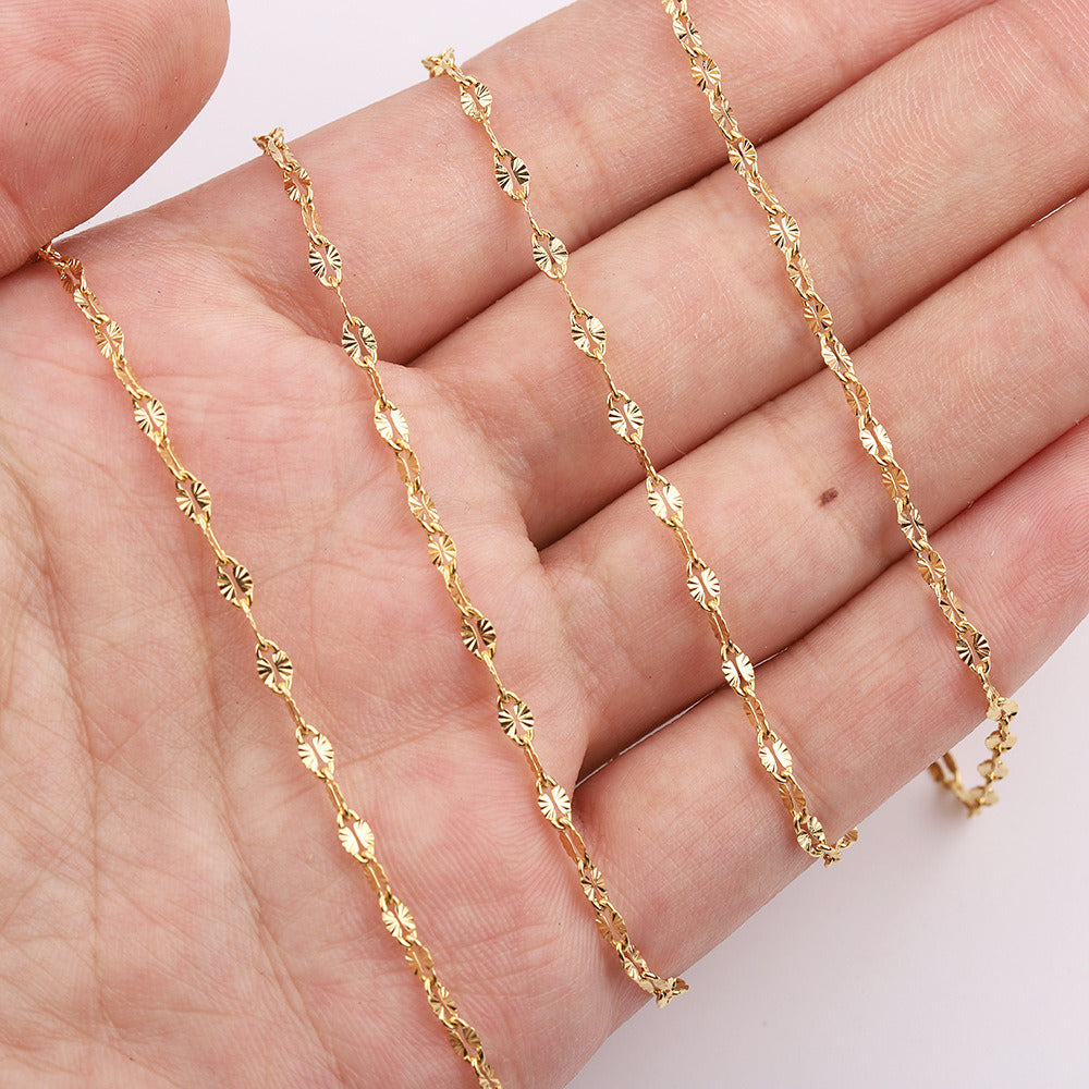 Emboss Chain Patterns C1214 Emboss lip chain-Vacuum Plating Waterproof Stainless steel chain ...