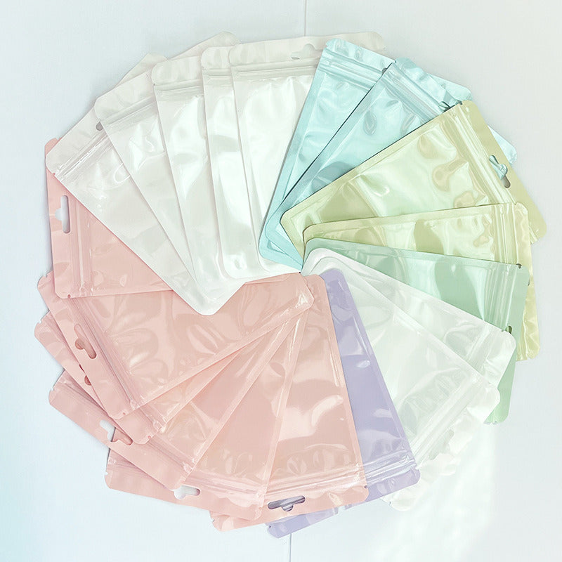 50pcs/pack Macaron color PET recyclable ziplock bag