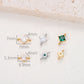 4mm Two Hole Stainless steel Zircon Charms