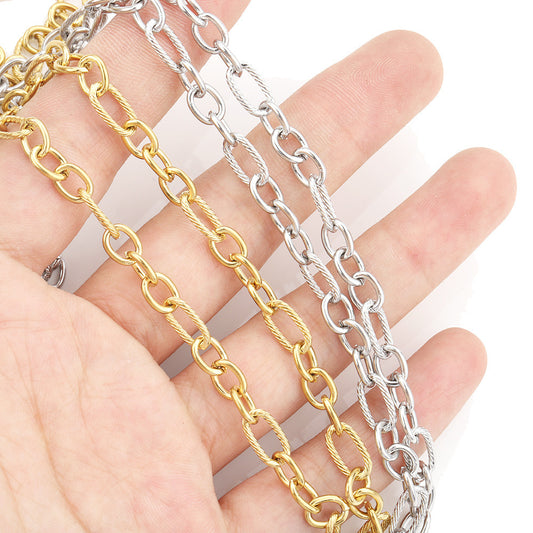 C1304 3:1 Oval thread chain-Vacuum Plating Waterproof Stainless steel chain