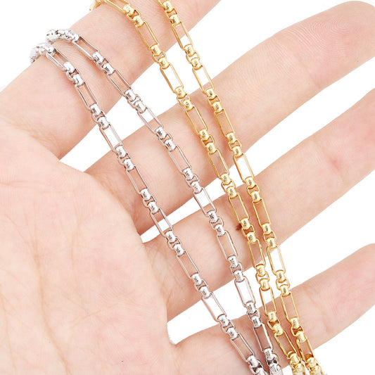 C1299 3:1 Square pearl chain-Vacuum Plating Waterproof Stainless steel chain