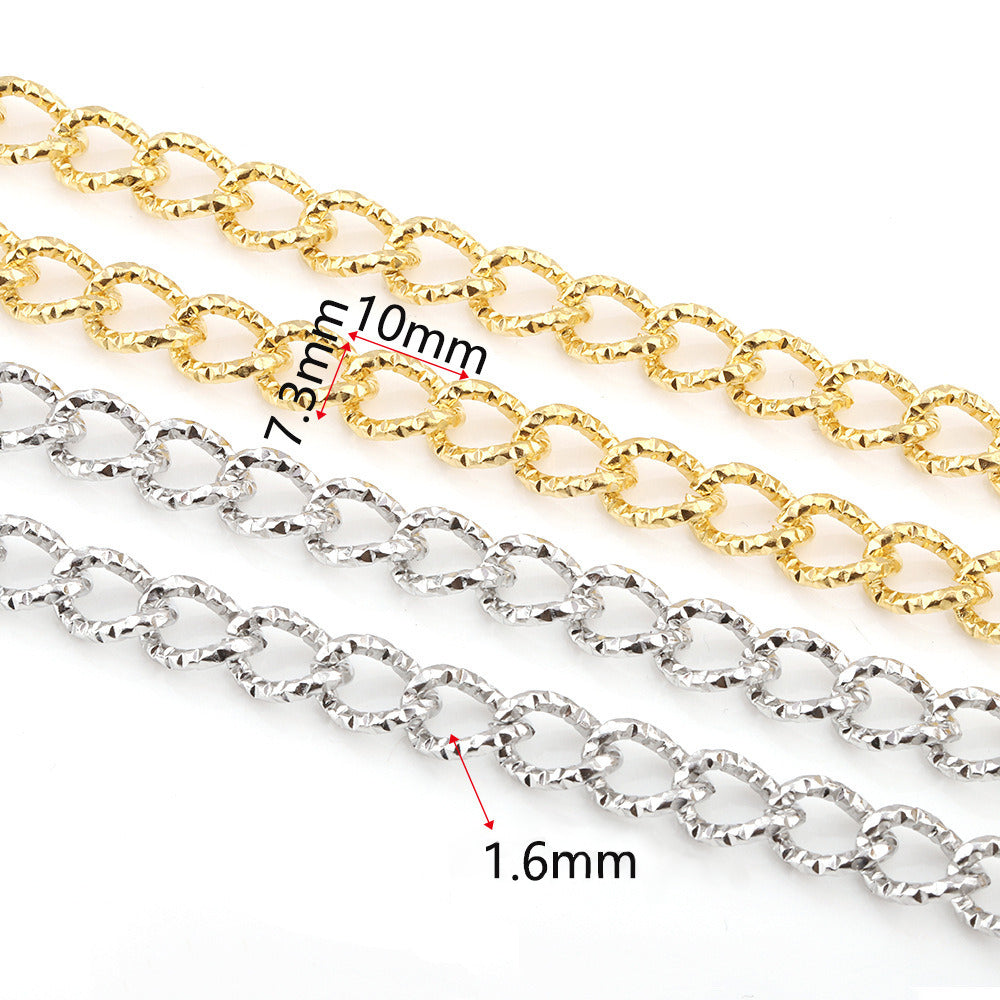 C1326 Ambossed oval twisted chain-Vacuum Plating Waterproof Stainless steel chain