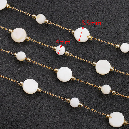 C1470 round and flat shell handmade chain-Vacuum Plating Waterproof Stainless steel chain