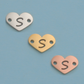 26 Heart Letter Two Holes Charms