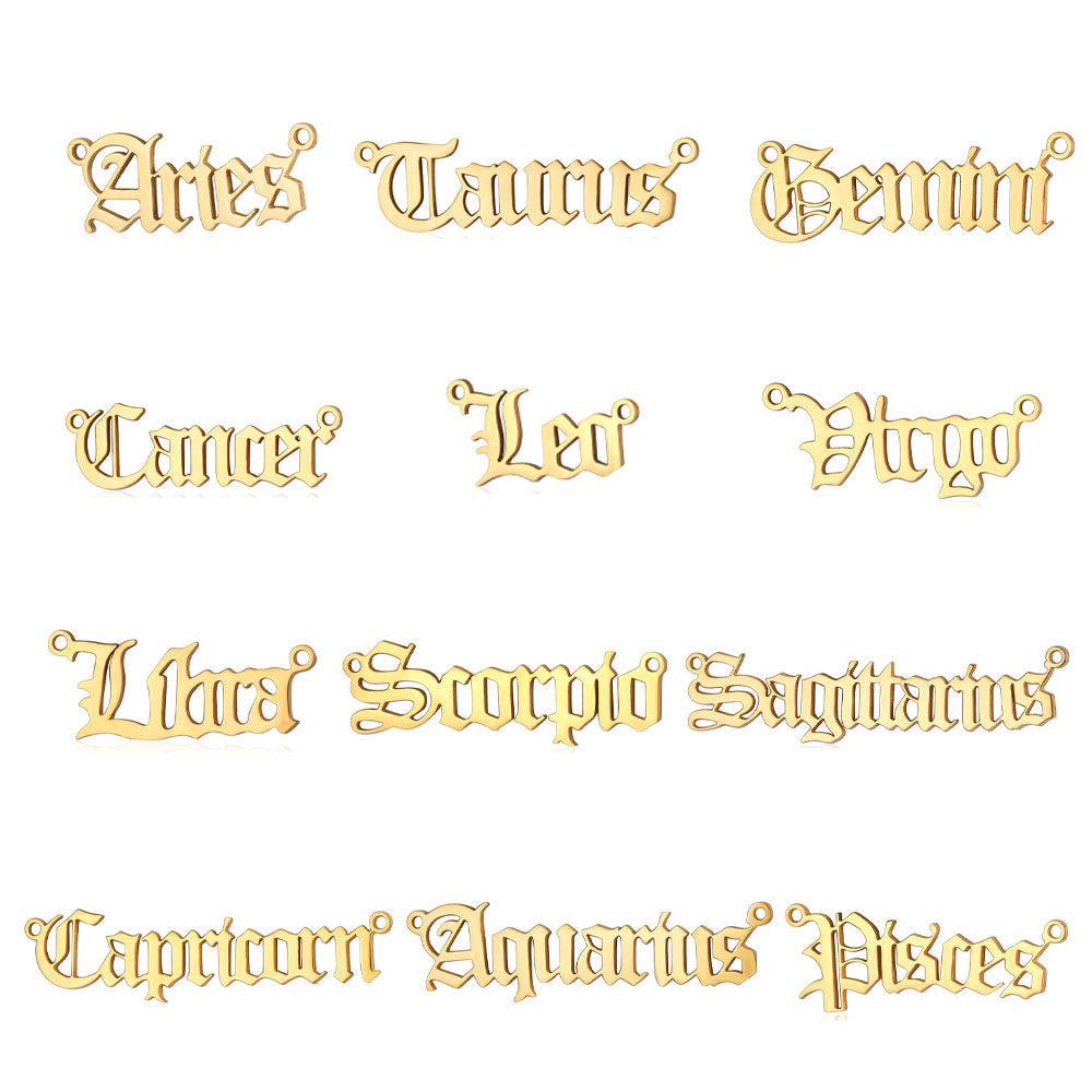 12 Zodiac Signs Charms in Stainless Steel