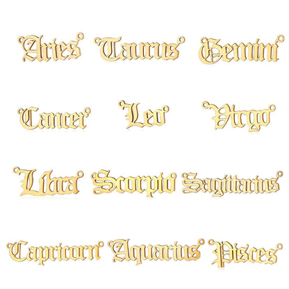 12 Zodiac Signs Charms in Stainless Steel