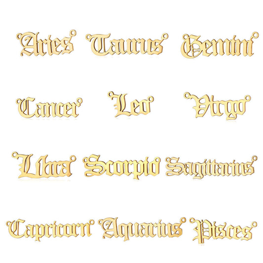 12 Zodiac Signs Charms in Stainless Steel